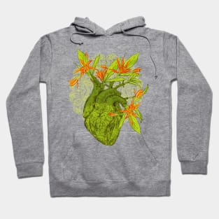 Human anatomical heart with flowers Hoodie